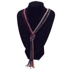 👗5/$25 - Multicolored Chain Necklace w/ Knot Detail